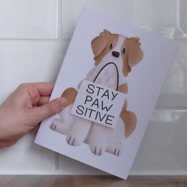 Stay Paw-sitive Recycled Dog Notebook Dog stationery range Woof by Hollie 2