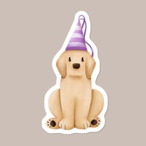 Birthday Labrador Vinyl Dog Sticker