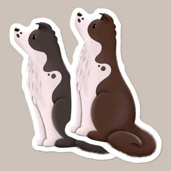 Two Border Collie stickers