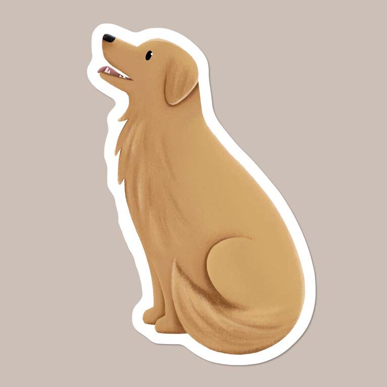Golden Retriever sticker Woof by Hollie