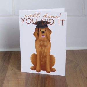 Golden Retriever Graduation Dog Card