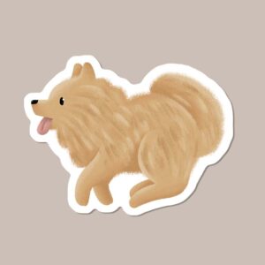 Pomeranian / German Spitz Vinyl Dog Sticker