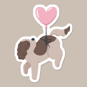 Cavalier King Charles Spaniel Valentine’s Vinyl Dog Sticker