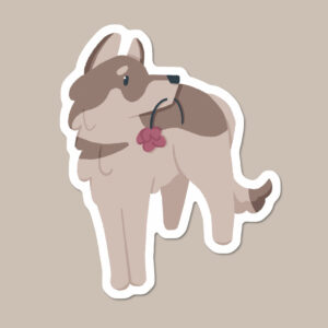Husky / Northern Inuit Dog Valentine’s Vinyl Dog Sticker