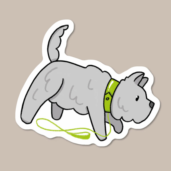 West Highland White Terrier dog in green sticker