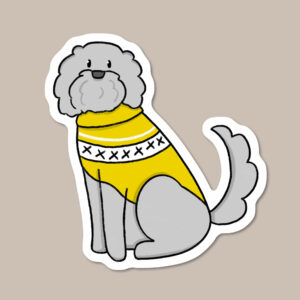 Cockapoo / Cavapoo / Doodle Dog in Yellow Vinyl Dog Sticker