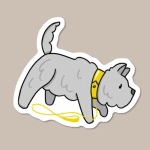 West Highland White Terrier Dog in Yellow Vinyl Dog Sticker