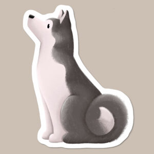 Siberian Husky Vinyl Dog Sticker
