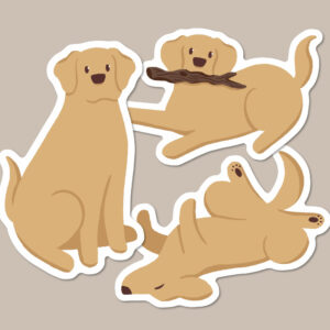 Labrador Dog Vinyl Sticker Pack of 3