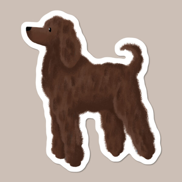 Brown Poodle sticker