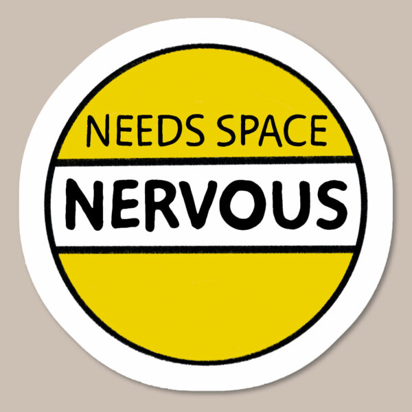 Needs space nervous yellow awareness sticker for dogs