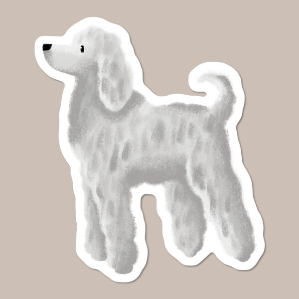 White Poodle sticker
