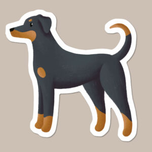 Dobermann Vinyl Dog Sticker