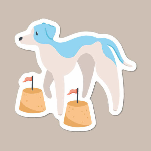 Whippet summer dog sticker
