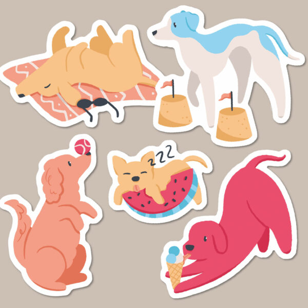 Dog summer sticker pack
