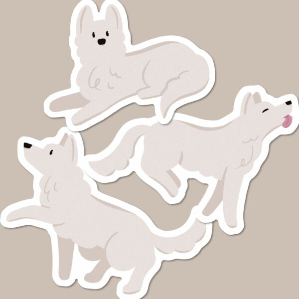 White German Shepherd Dog sticker pack