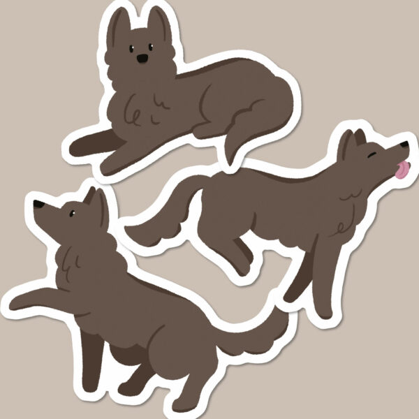 Black German Shepherd Dog sticker pack