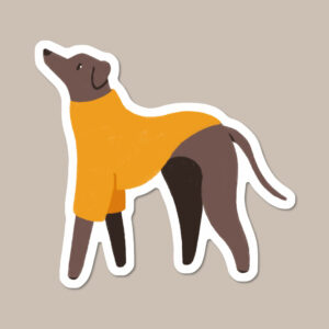 Italian Greyhound in Jumper Vinyl Dog Sticker