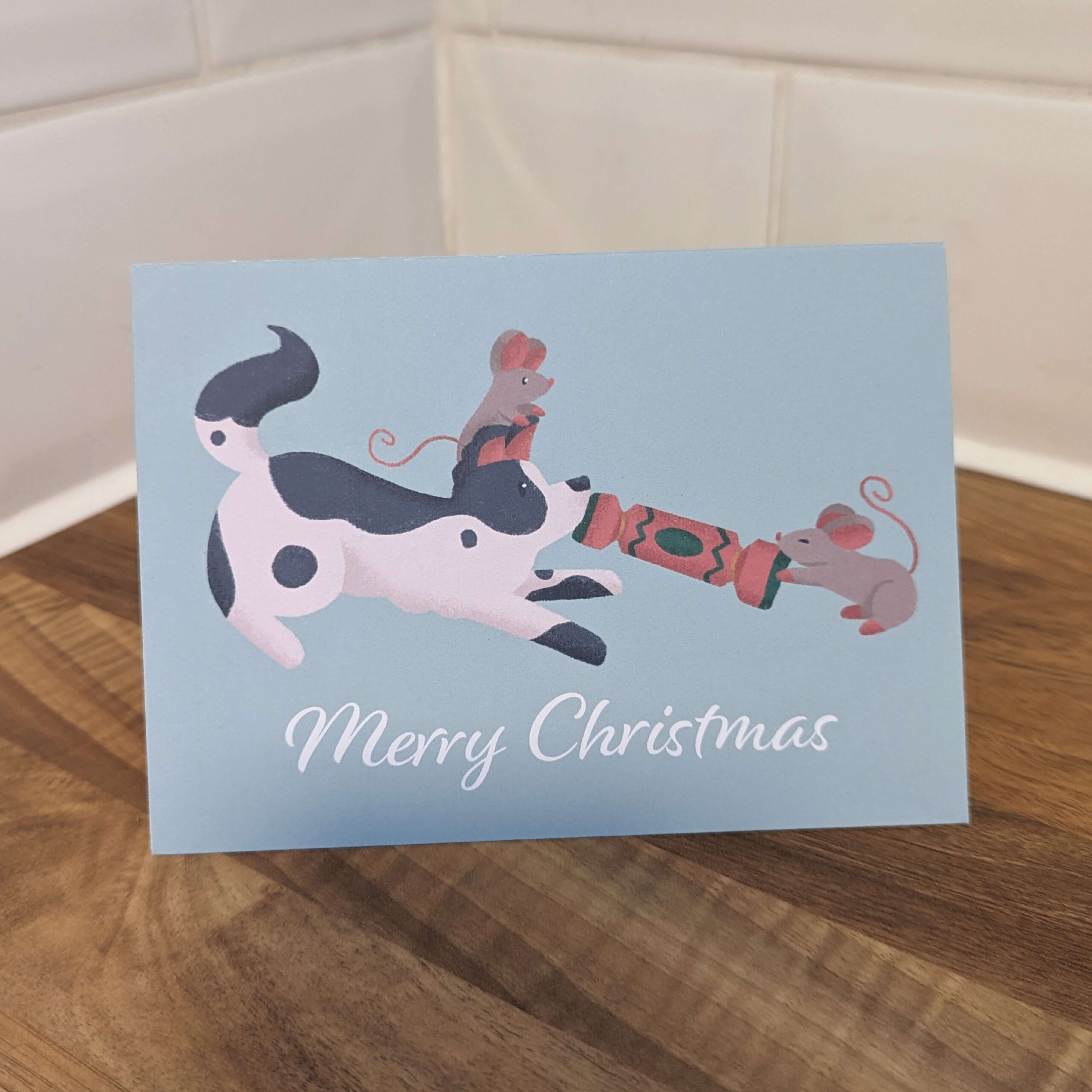 Christmas Tails A6 Dog Card • Border Collie • Woof by Hollie