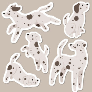 Dalmatian Dog Vinyl Sticker Pack of 5