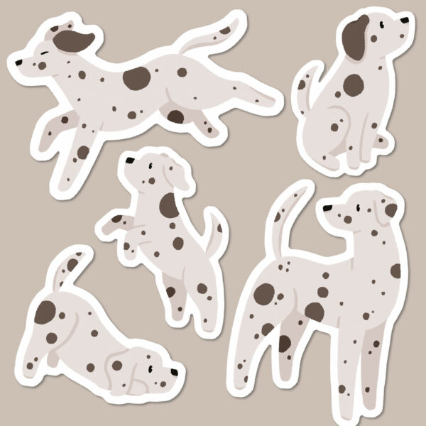 Black Dalmatian sticker pack