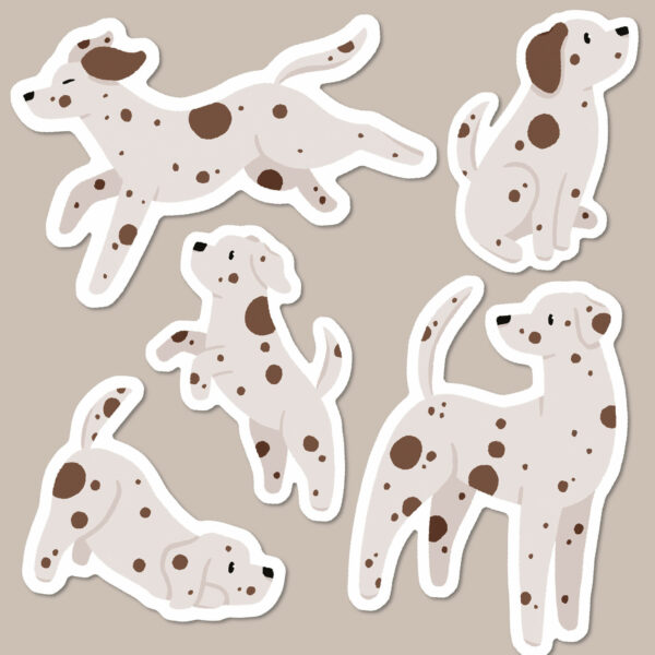 Brown Dalmatian sticker pack