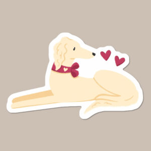 Saluki Valentine’s Vinyl Dog Sticker