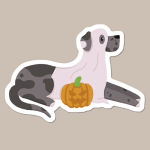 Great Dane Halloween Vinyl Dog Sticker
