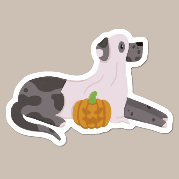 Halloween Great Dane sticker