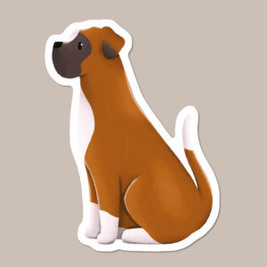 Boxer Vinyl Dog Sticker