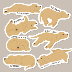 Puppy Yoga Dog Sticker Pack of 7