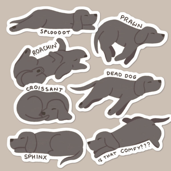 Puppy Yoga sleeping puppies Dog sticker pack
