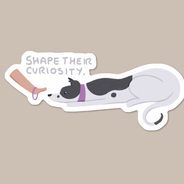 Shape Their Curiosity Sighthound sticker