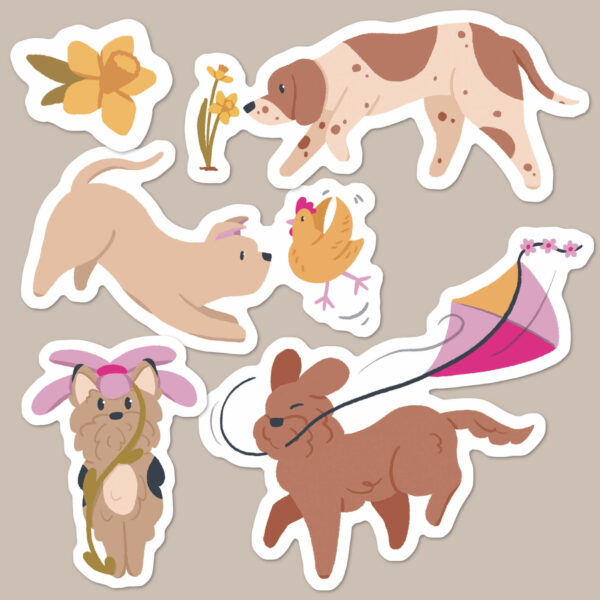 Spring Dog Sticker Pack