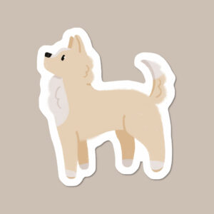 Chihuahua Vinyl Dog Sticker (Long Haired)