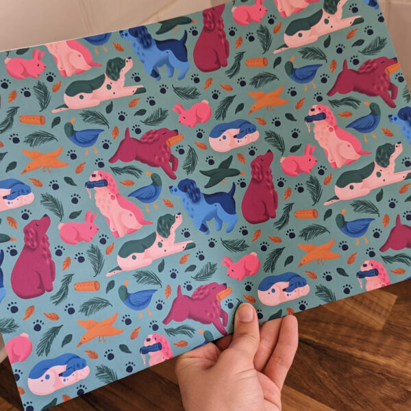 Working Spaniels wrapping paper