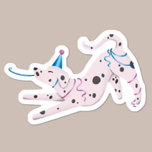 Dalmatian Party Animal Vinyl Dog Sticker