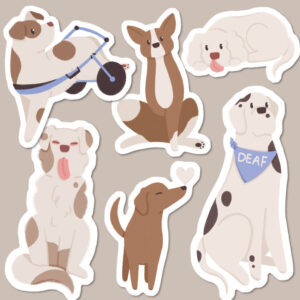 Disabled Dogs Vinyl Dog Sticker Pack of 6