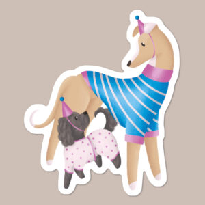 Sighthound & Doodle Pyjama Party Vinyl Dog Sticker
