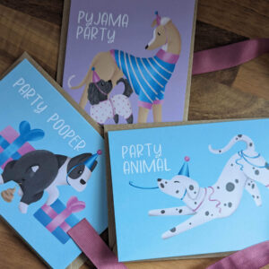 Party Pups A6 Dog Birthday Card Pack of 3