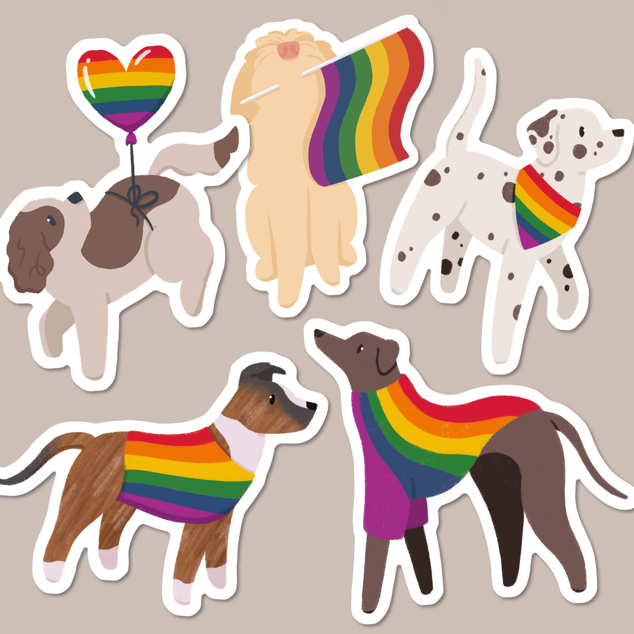 Pride Dogs Vinyl Dog Sticker Pack - Woof by Hollie