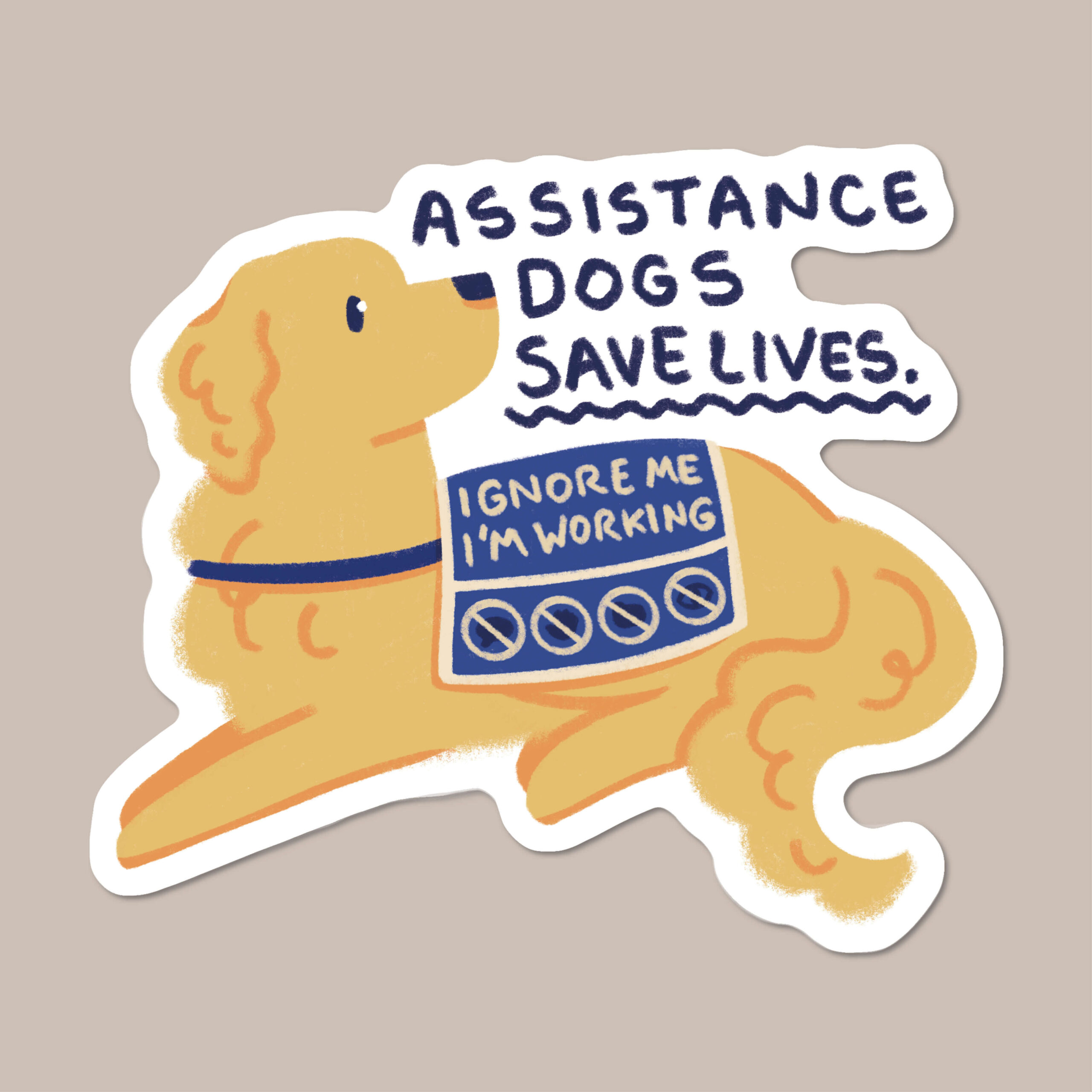 Golden Retriever Assistance Dog sticker • Woof by Hollie