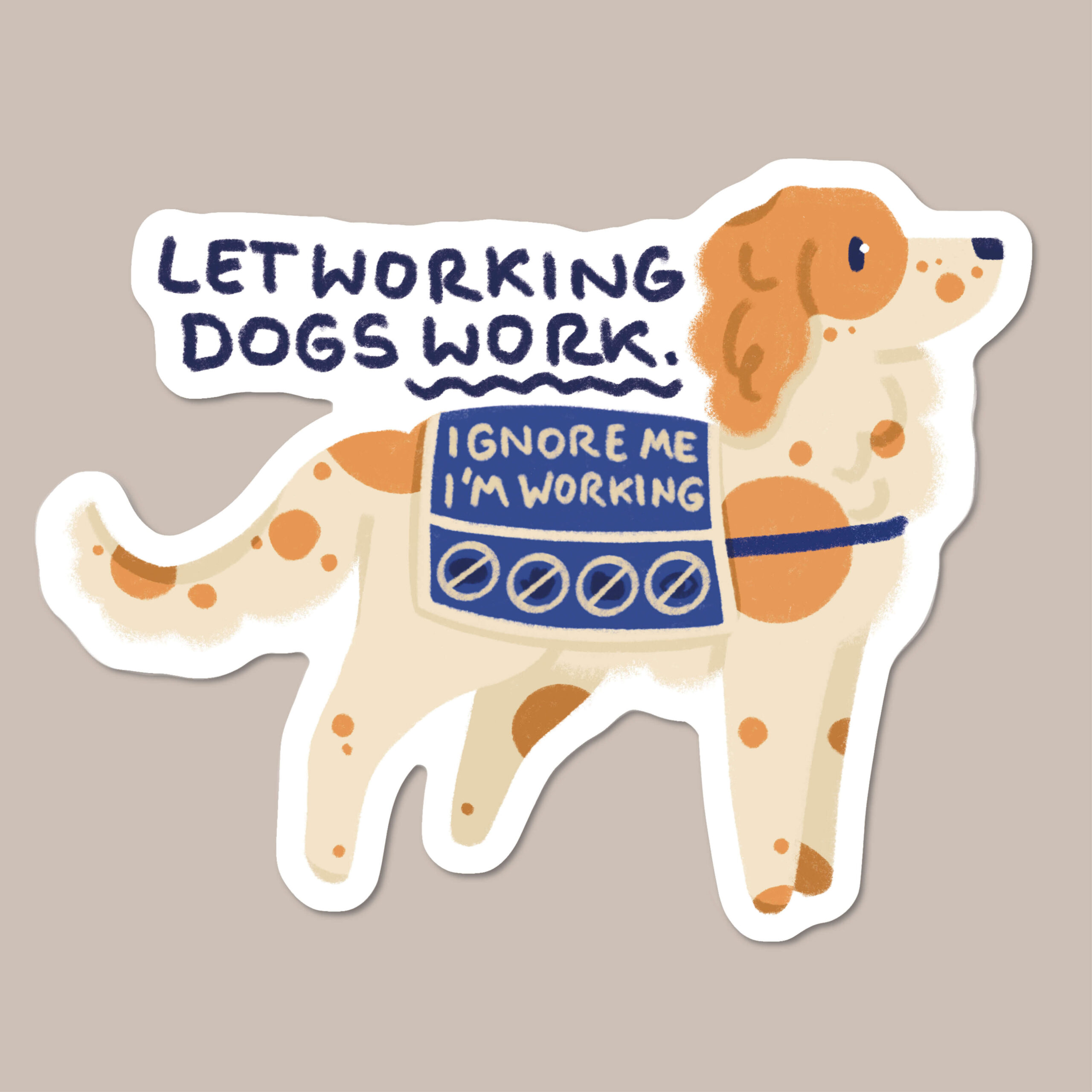 Spaniel Assistance Dog sticker • Woof by Hollie
